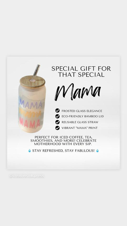 Mama Frosted Glass