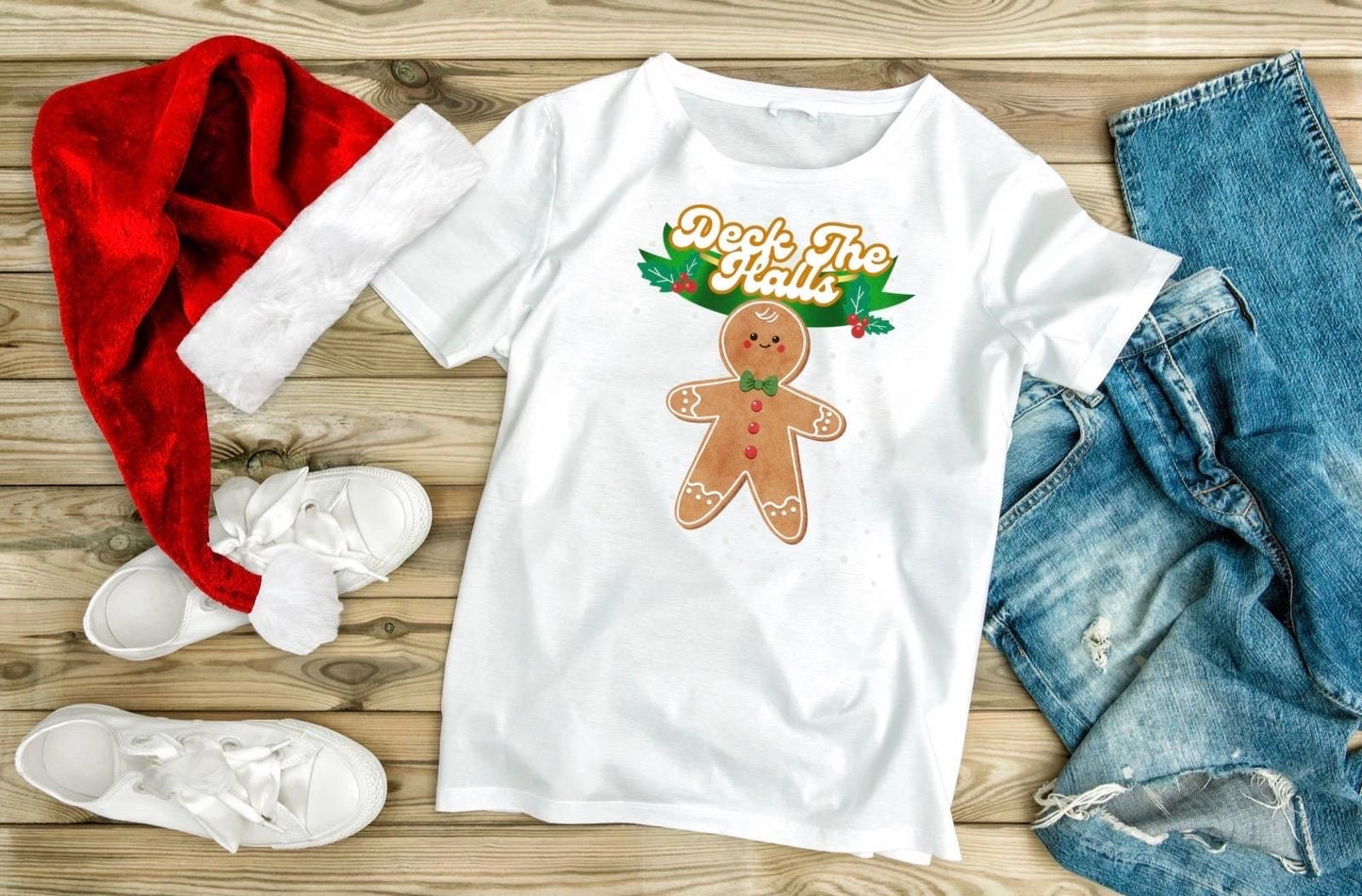 Deck The Halls Gingerbread Man T-Shirt