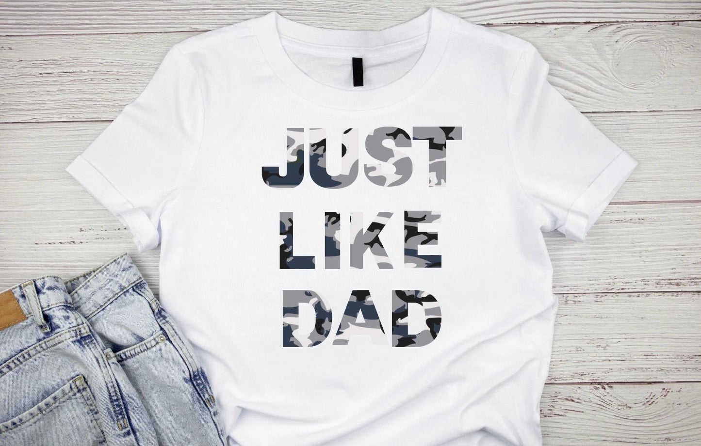 Just like dad print t-shirt