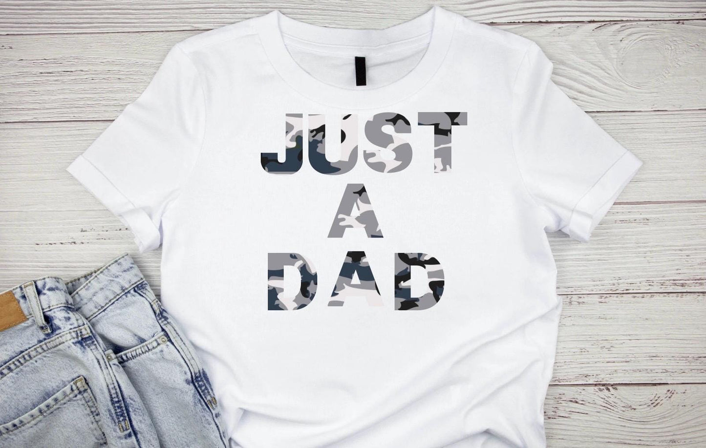 Just a dad camo print t-shirt